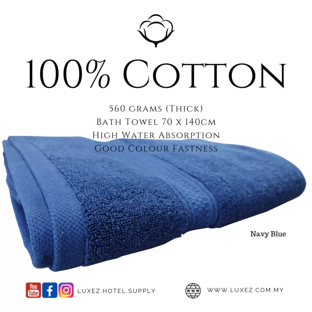 Luxez 100% Cotton Heavy Thick Bath Towel