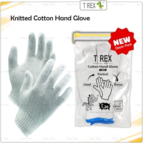 Knitted Cotton Hand Glove - White
