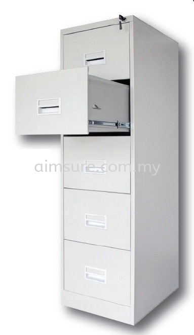 5 drawer steel cabinet with recess handle and ball bearing slide