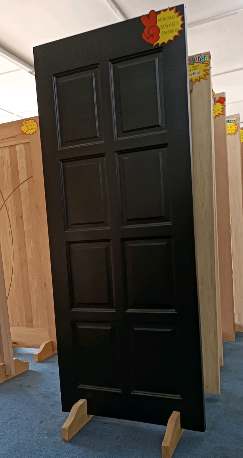 black wooden door