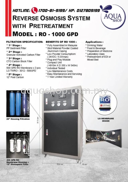 1000 GPD RO System Small Commercial RO System (150GPD-1000GPD) Industrial RO System Selangor, Malaysia, Kuala Lumpur (KL), Ampang Supplier, Suppliers, Supply, Supplies | Aqua Shop (M) Sdn Bhd