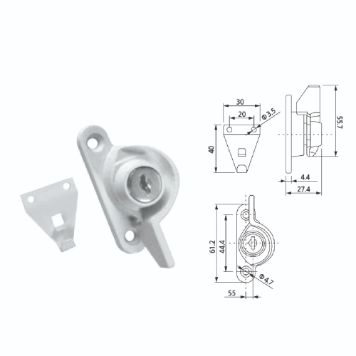 CRESCENT LOCK WITH KEY R/L | AB-CL-320 KEY