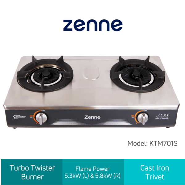 KTM701S Double Burner Table Top Gas Cooker Malaysia, Selangor, Kuala Lumpur (KL), Seri Kembangan Distributor, Supplier, Supply, Supplies | Zenne Infinity Sdn Bhd