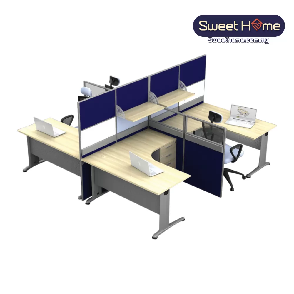 Office Workstation Table for 4 & more person Modern Design | Office Table Penang