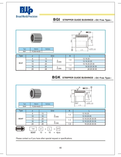 BGI Stripper Guide Bushings (Oil Free type)