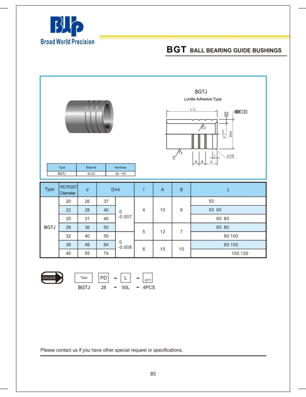 BGT Ball Bearing Guide Bushings