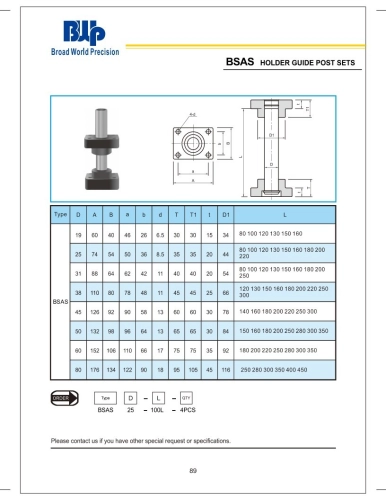 BSAS Holder Guide Post sets