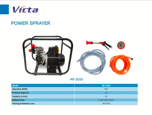 VICTA AR-2020 POWER SPRAYER C/W FULL-FRAME ,15M HOSE & ITALY GUN (1.1KW/220V,20KG/CM2,20 LIT./MIN)