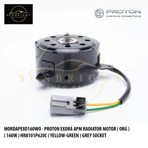 MORDAPEXO160WO - PROTON EXORA APM RADIATOR MOTOR ( ORG ) ( 160W ) HR8101P620C ( YELLOW-GREEN ) GREY SOCKET