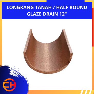 GLAZE DRAIN HALF ROUND 12"