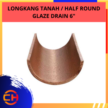 GLAZE DRAIN HALF ROUND 6"