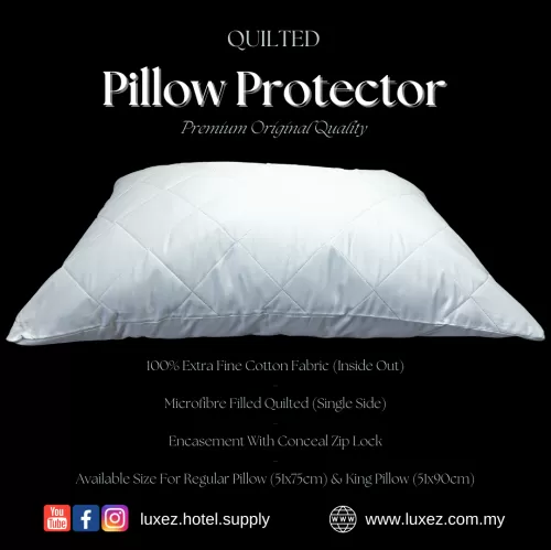 Luxez 100% Extra Fine Cotton Quilted Pillow Protector - Luxez Sdn Bhd