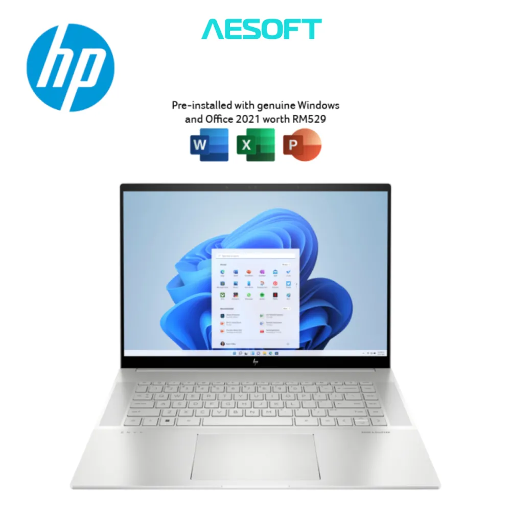 HP Envy 16-H0007TX 16" QHD+ 120Hz Laptop Natural Silver ( I5-12500H, 16GB, 1TB SSD, Arc A370M 4GB, W11, HS )