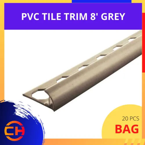 PVC TILE TRIM 8' GREY [20 PCS/BAG]