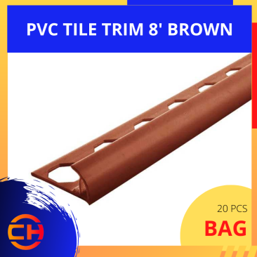 PVC TILE TRIM 8' BROWN [20 PCS/BAG]