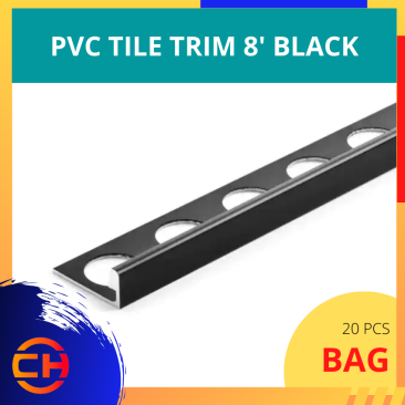 PVC TILE TRIM 8' BLACK [20 PCS/BAG]