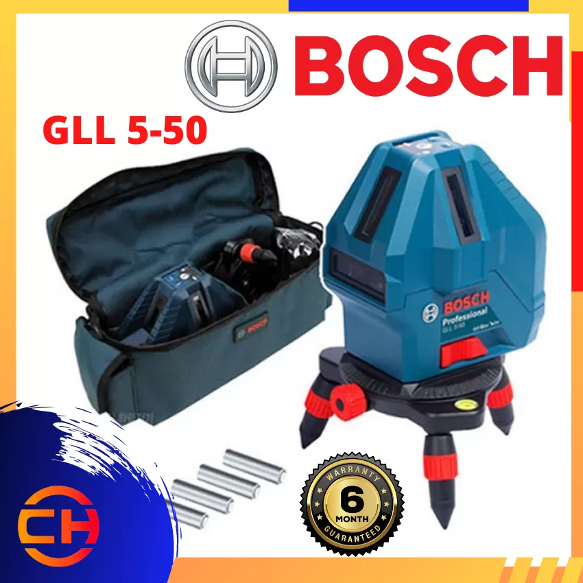 BOSCH GLL 5-50X 5-LINE LASER WITH BOSCH BT150 TRIPOD & ROTATING ADAPTER