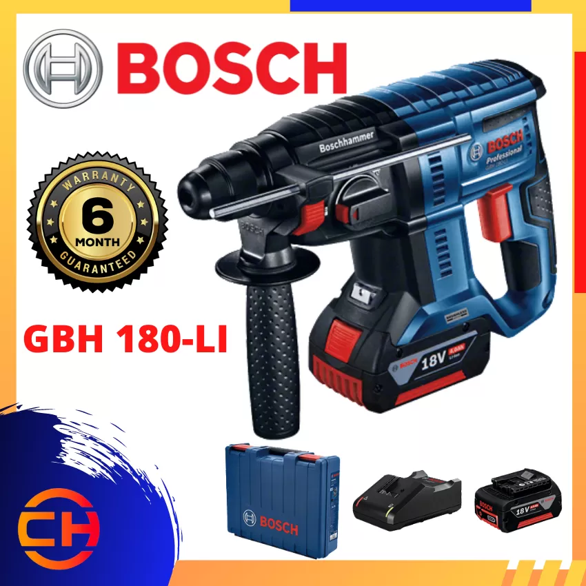 BOSCH GBH 180-LI 3-MODES CORDLESS ROTARY HAMMER PROFESSIONAL 18V 3.0AH