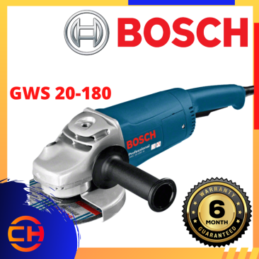 BOSCH GWS2200-180H ANGLE GRINDER PROFESSIONAL 180MM (7'') 2000W + EXTRA 2PCS CARBON BRUSH & 3PCS GRINDING DISC 7''