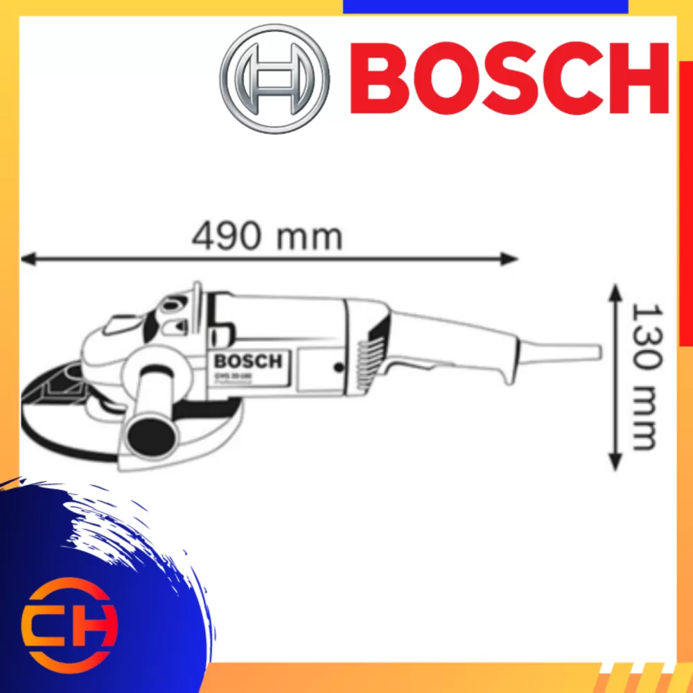 BOSCH GWS2200-180H ANGLE GRINDER PROFESSIONAL 180MM (7'') 2000W + EXTRA 2PCS CARBON BRUSH & 3PCS GRINDING DISC 7''