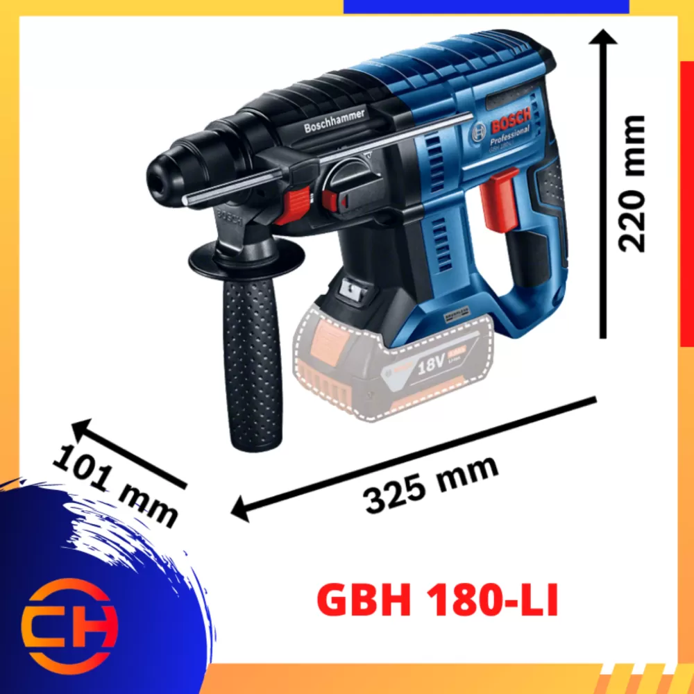 BOSCH GBH 180-LI 3-MODES CORDLESS ROTARY HAMMER PROFESSIONAL 18V 3.0AH