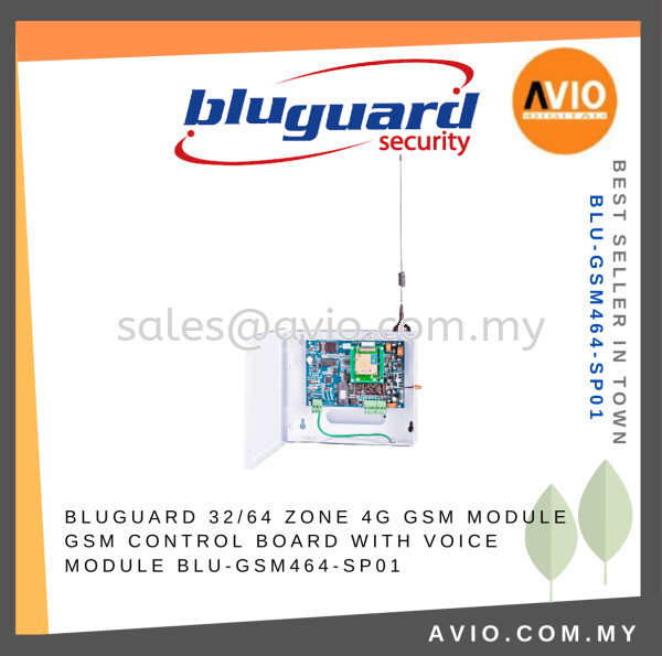 Bluguard 32 64 Zone 4G GSM Sim Card Voice Module Control Board with Antenna Metal White Box BLU-GSM464-SP01 Wired Alarm BLUGUARD Johor Bahru (JB), Kempas, Johor Jaya Supplier, Suppliers, Supply, Supplies | Avio Digital