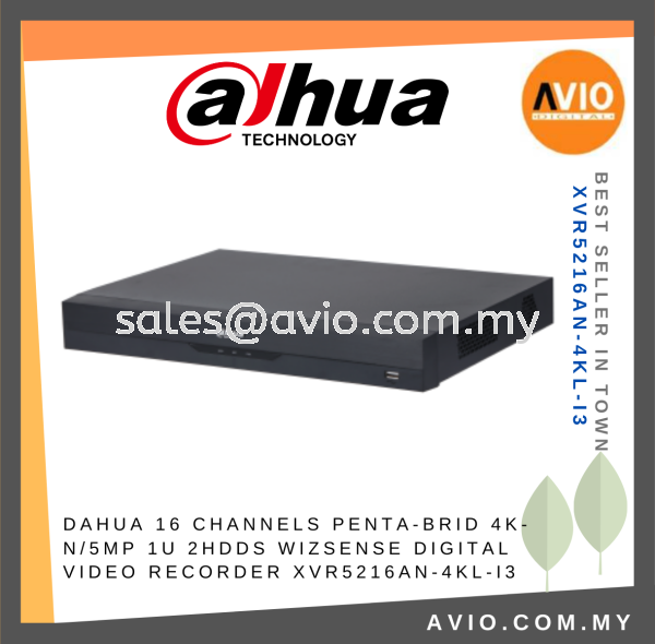 DAHUA 16Ch 16 CH 8MP 4K -N 5MP Analog 1U 2 HDD Bay WizSense AI Security CCTV Video Recorder Metal Black XVR5216AN-4KL-I3 DVR ANALOG RECORDER DAHUA Johor Bahru (JB), Kempas, Johor Jaya Supplier, Suppliers, Supply, Supplies | Avio Digital