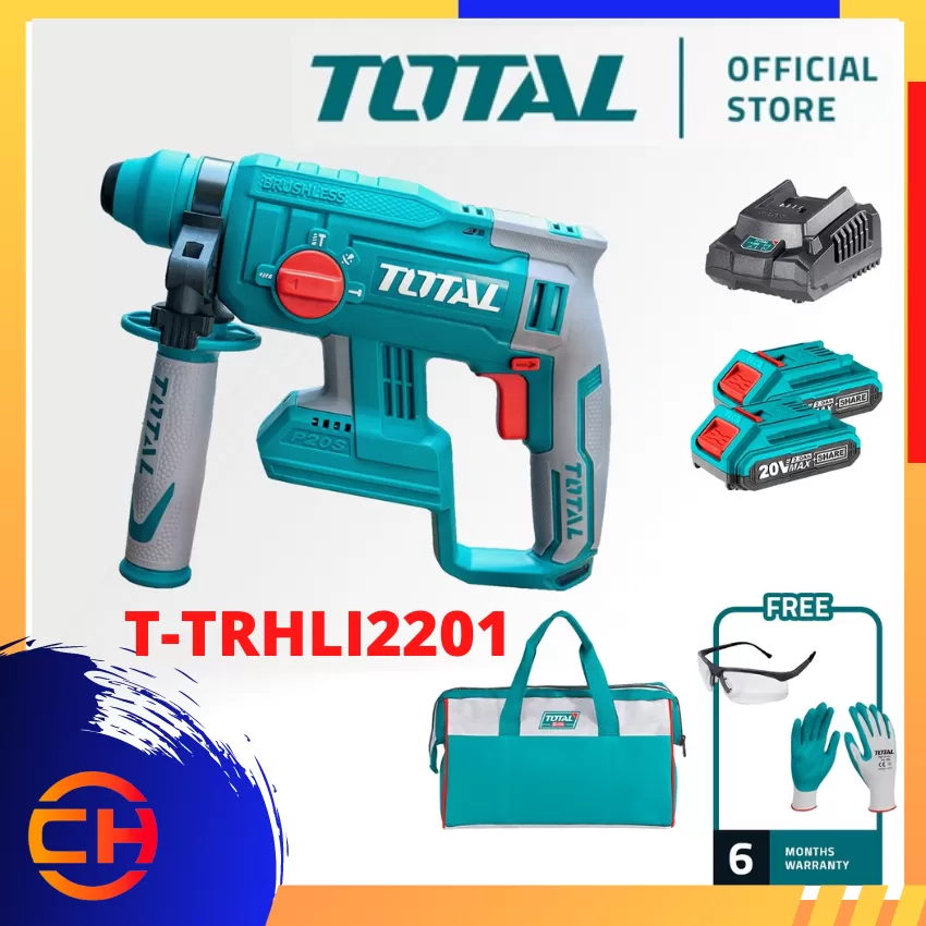 TOTAL T-TRHLI2201 LITHIUM-ION BRUSHLESS ROTARY HAMMER 2.0 & 4.0 SET