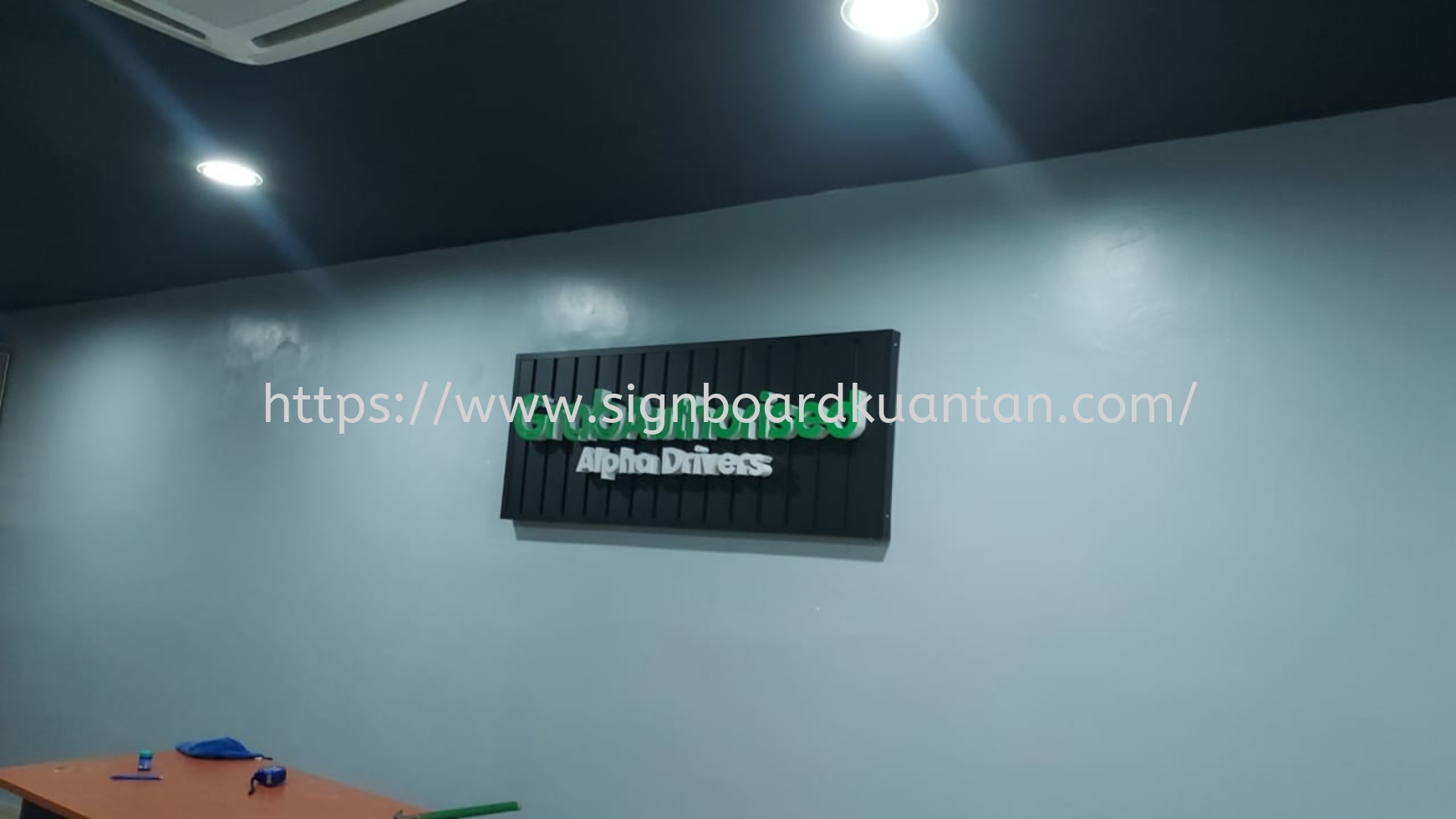 GRAB INDOOR ALUMINIUM PANEL 3D LED BOX UP SIGNAGE SIGNBOARD AT PAHANG TEMERLOH 