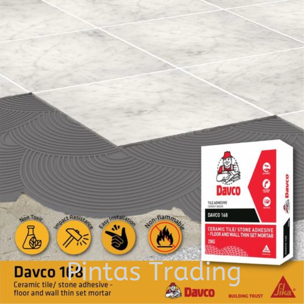 Davco 168 | Ceramic Tile / Stone Adhesive - Floor & Wall Thin Set Mortar