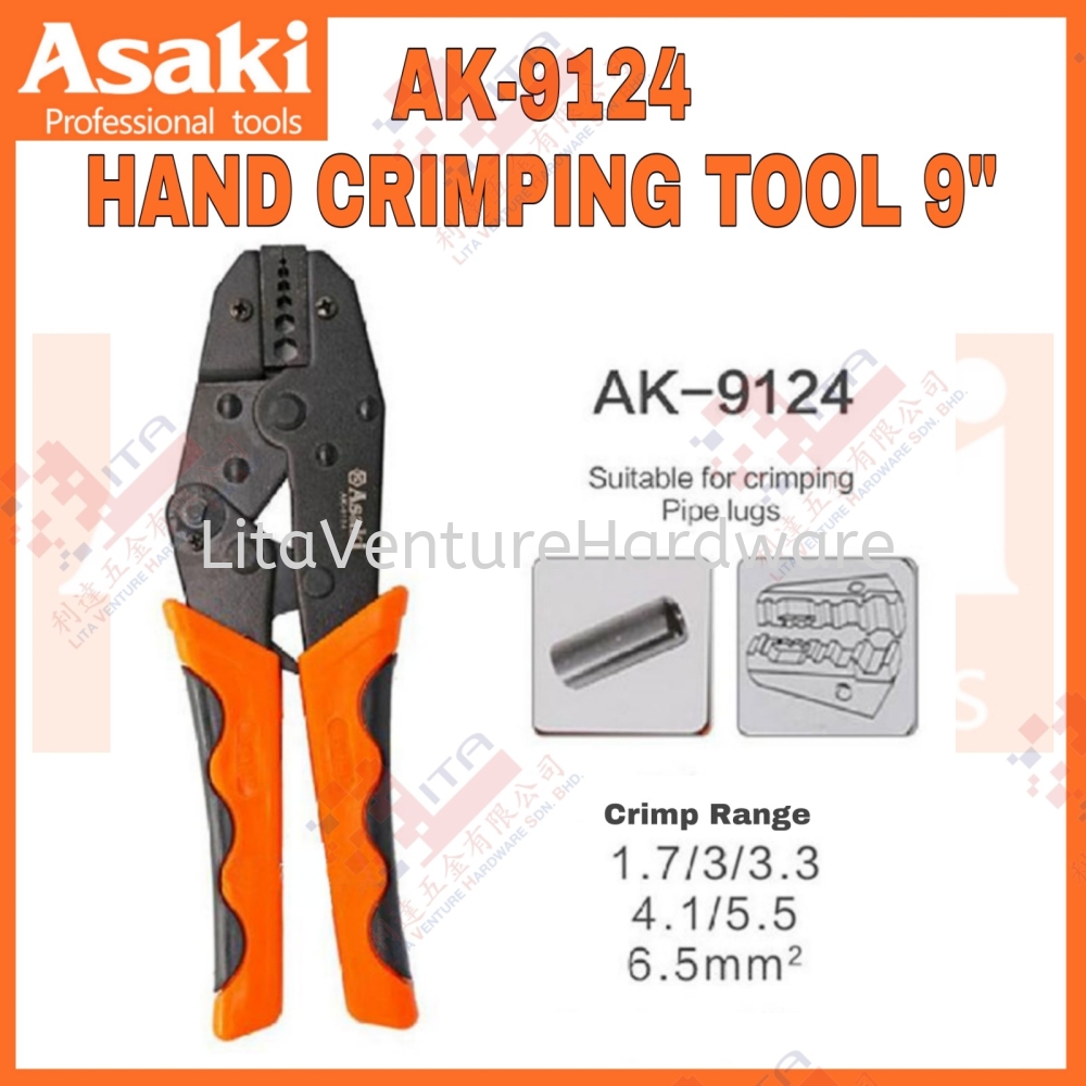 ASAKI JAPAN HAND CRIMPING TOOL 9'' AK9124