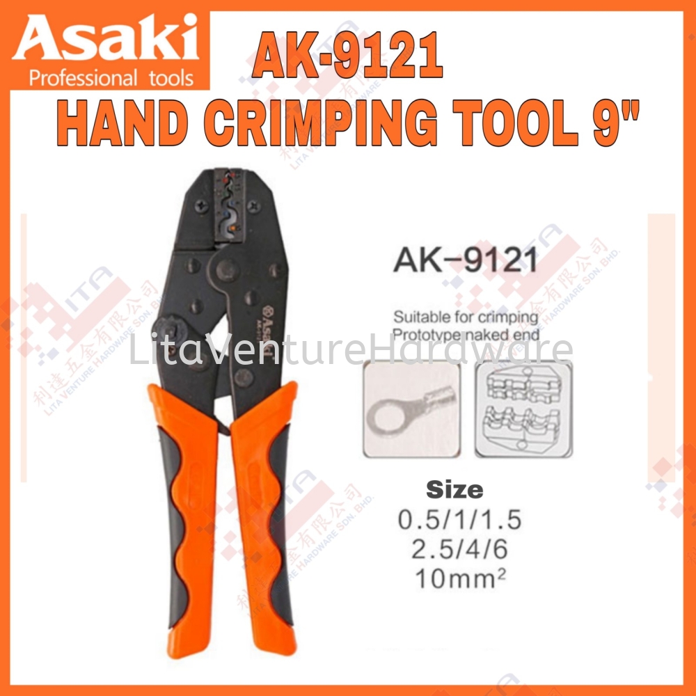 ASAKI JAPAN HAND CRIMPING TOOL 9'' AK9121
