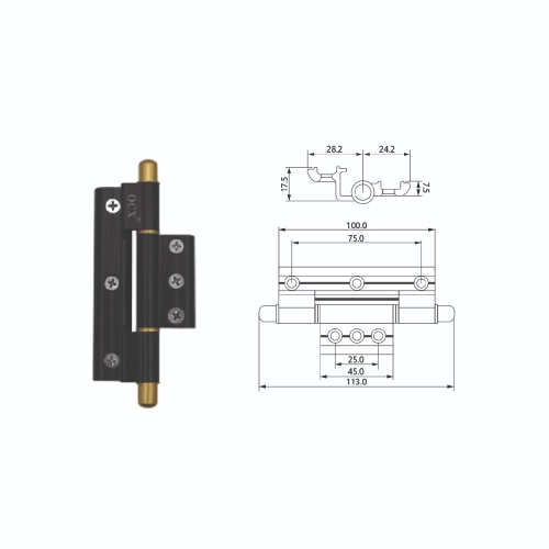 CONCEALED HEAVY DUTY HINGE WITH COVER | GH-MH-5580