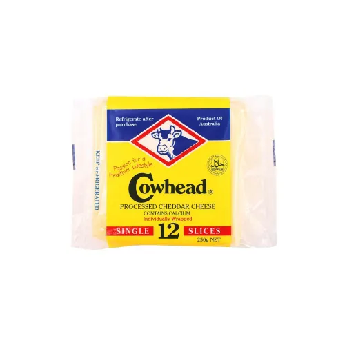 Cowhead Slices Cheddar Cheese 12's 250g