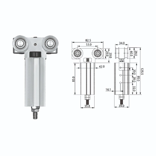 TOP ROLLER SET WITH NYLON WHEELS | GH-FD55 01-TR