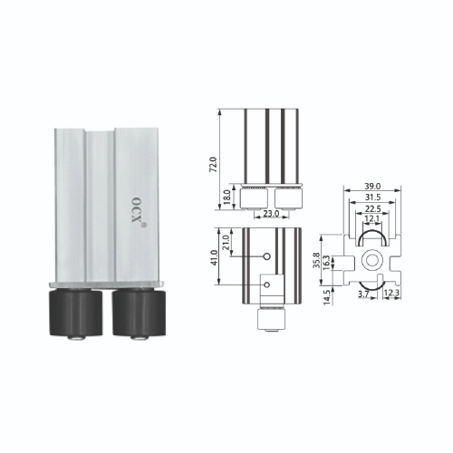 BOTTOM GUIDE SET WITH BEARING ROLLERS | GH-FD55 02-BG