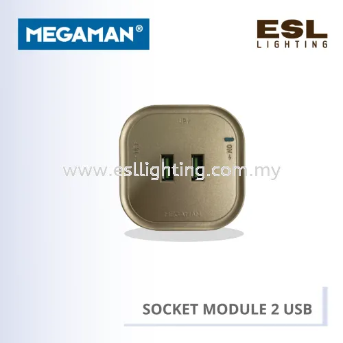 MEGAMAN SOCKET MODULE SQUARE 2 USB YTTSX01-F-2U