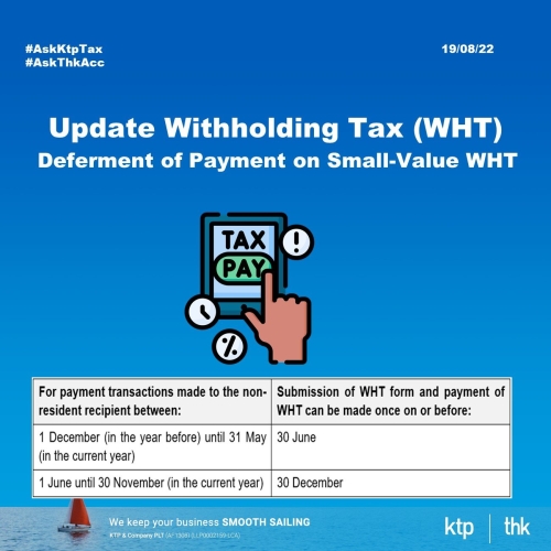 Small Value Withholding Tax Payment