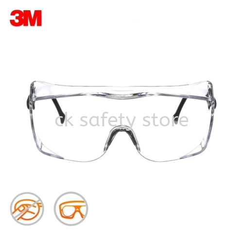 3M OX1000 Safety Eyewear 12163 / Over Spectacle OX 1000/ Protective Glasses/Anti-Fog [Clear/ Transparent Lens]