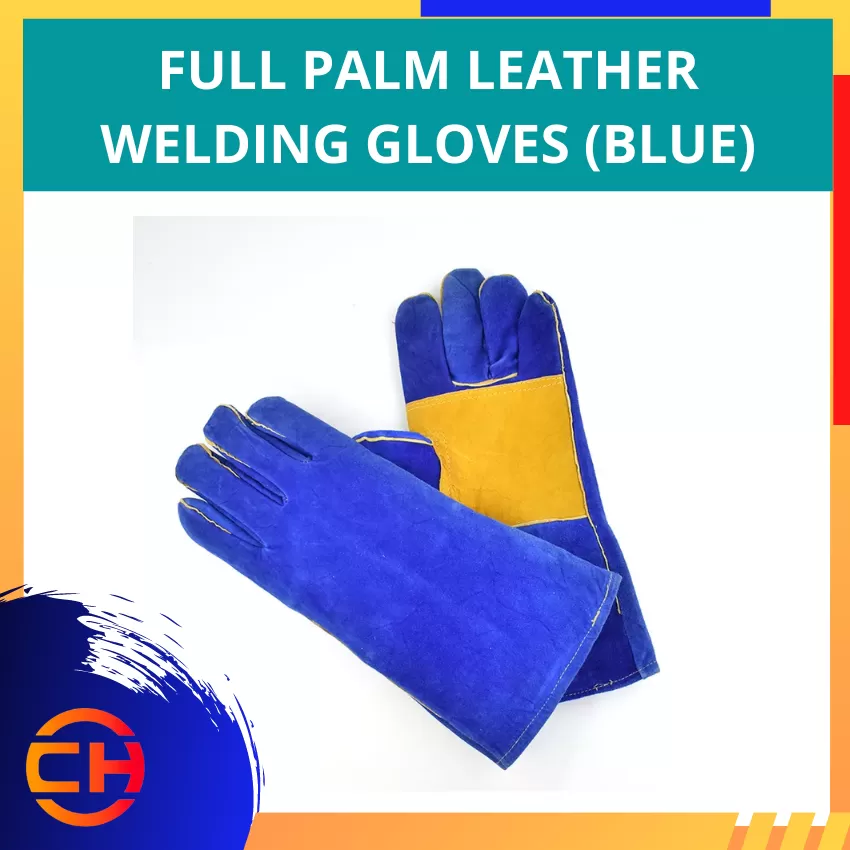 FULL PALM LEATHER WELDING GLOVES [BLUE]