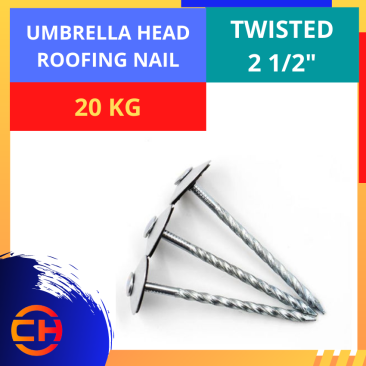  UMBRELLA HEAD ROOFING NAIL TWISTED [2 1/2'']