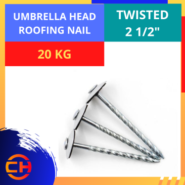 UMBRELLA HEAD ROOFING NAIL TWISTED [2 1/2'']