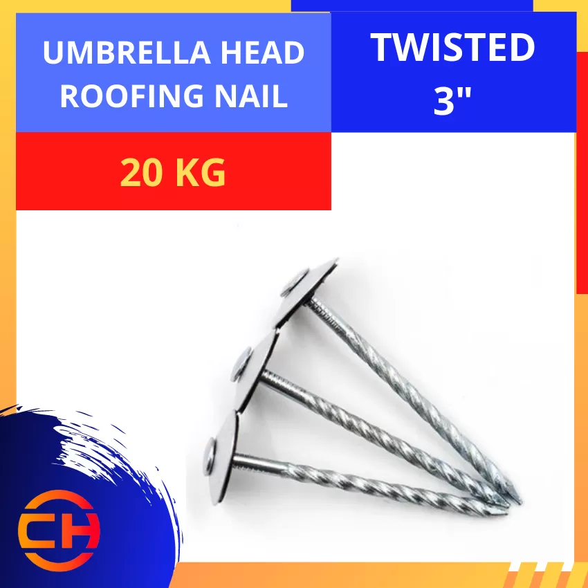  UMBRELLA HEAD ROOFING NAIL TWISTED[3'']