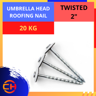 UMBRELLA HEAD ROOFING NAIL TWISTED [2'']