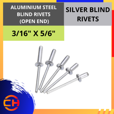 ALUMINIUM STEEL BLIND RIVETS (OPEN END)SILVER BLIND RIVETS ( 3/16" X 5/16" )