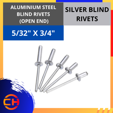 ALUMINIUM STEEL BLIND RIVETS (OPEN END) SILVER BLIND RIVETS 5/32" X 3/4"