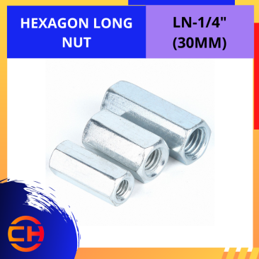 HEXAGON LONG NUT [LN-1/4'']