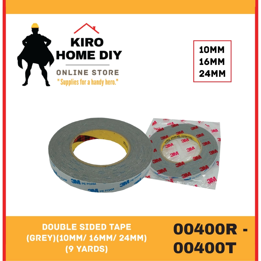 Double Sided Tape (Grey)(10mm/ 16mm/ 24mm)(9 Yards) - 00400R/ 00400S/ 00400T