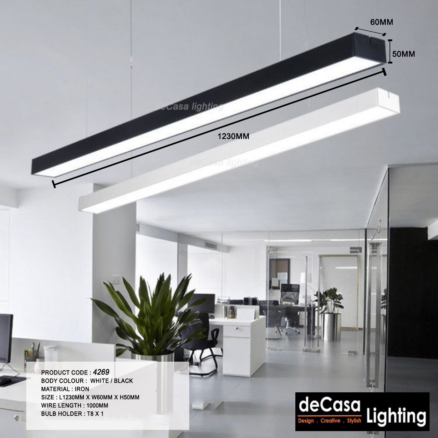Workstation pendant light. 36W LED