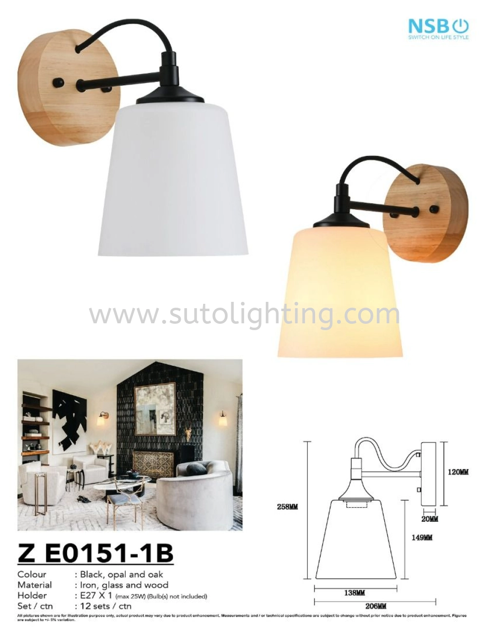 ZE 0151-1B Wall Light